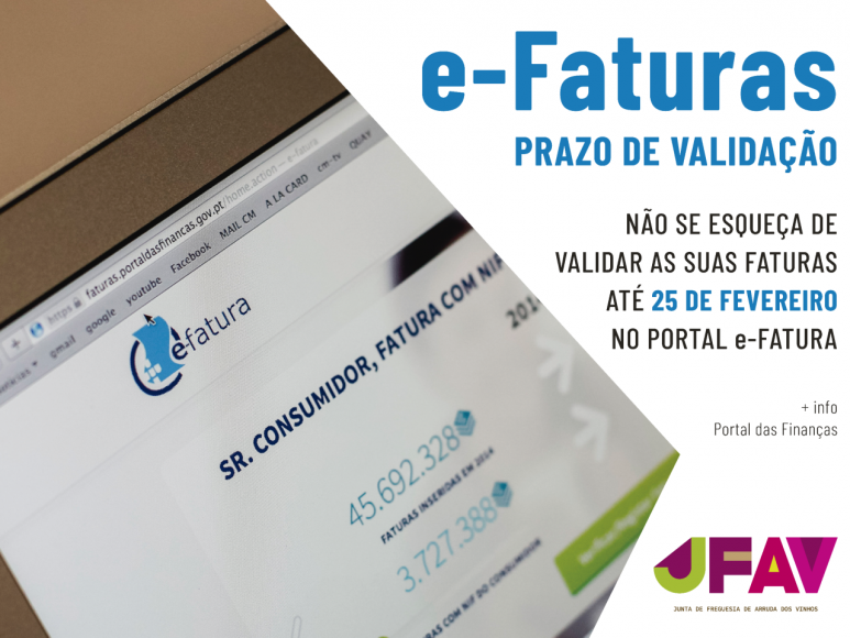 e-Fatura | Valide as suas faturas até 25 de fevereiro