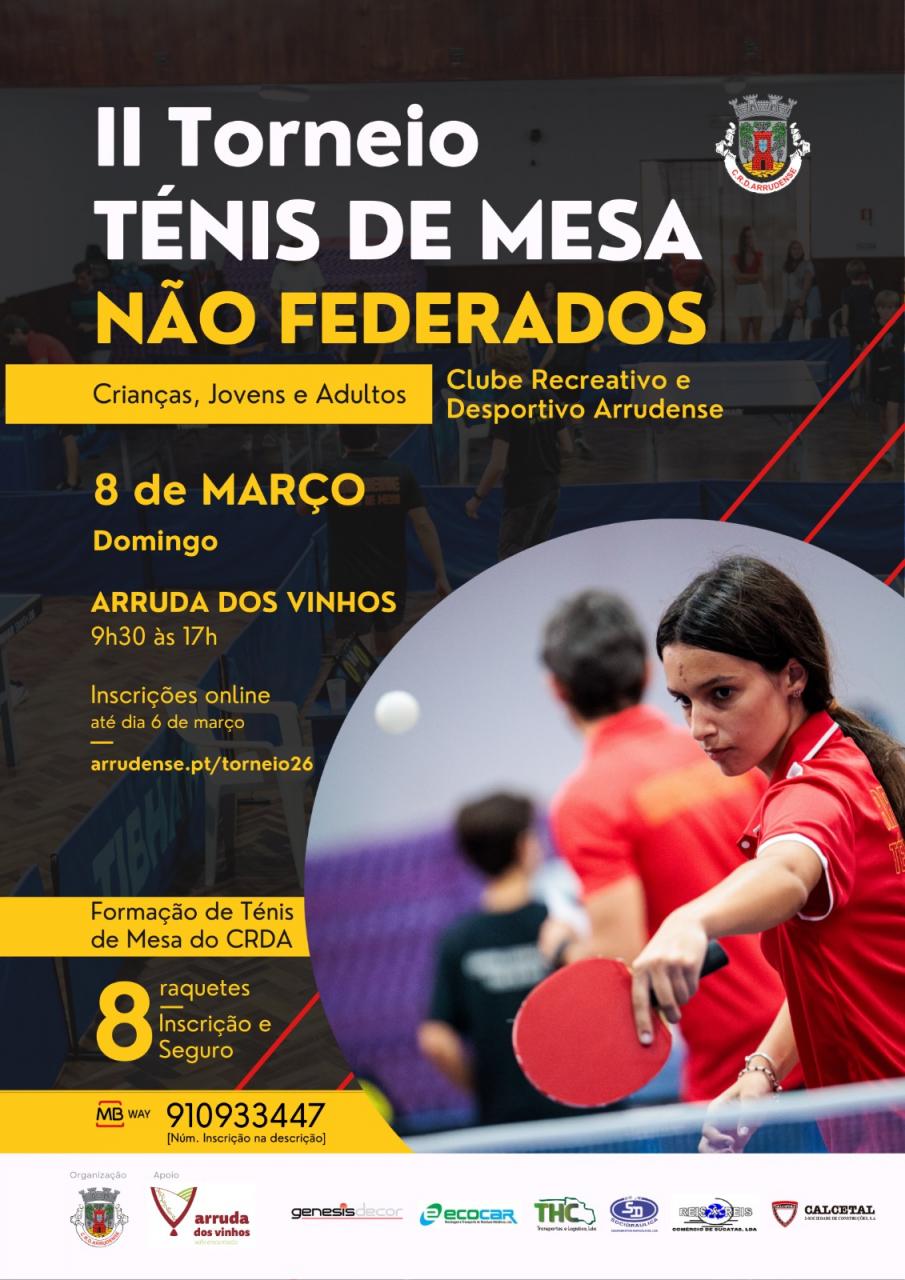 CRDA | II Torneio de T&eacute;nis de Mesa - N&atilde;o Federados